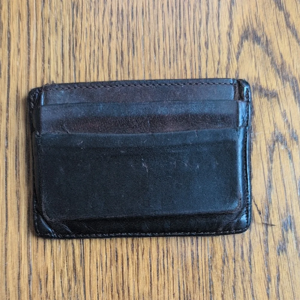 Vintage Coach Wallet Men's Card Case Dark Brown Leather Wallet